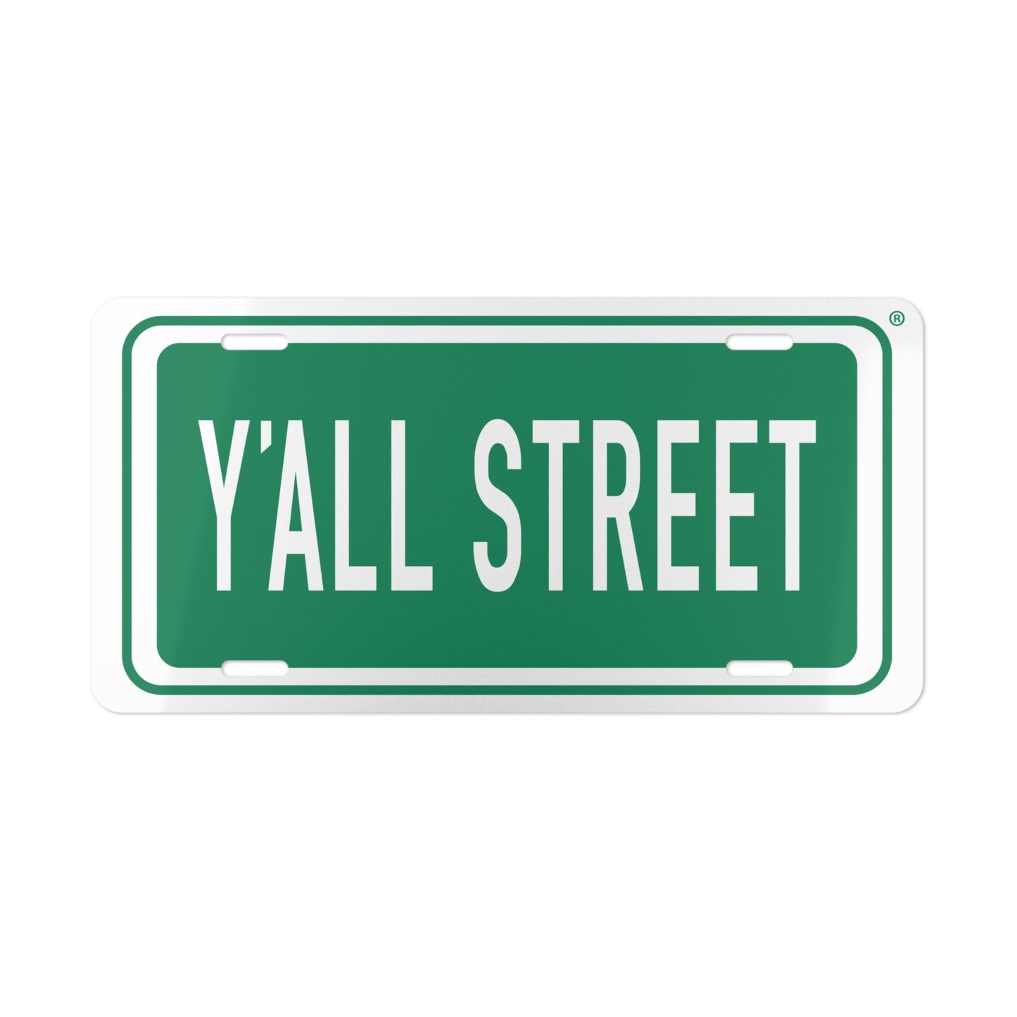 Y'ALL STREET Vanity Plate - Decorative Aluminum License Plate, Southern Humor Car Decor