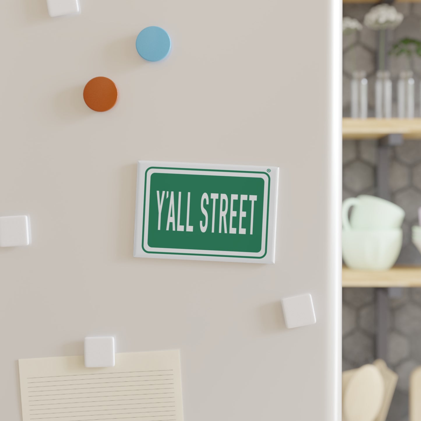 Y'ALL STREET Rectangular Magnet — Southern Road Sign Fridge Magnet