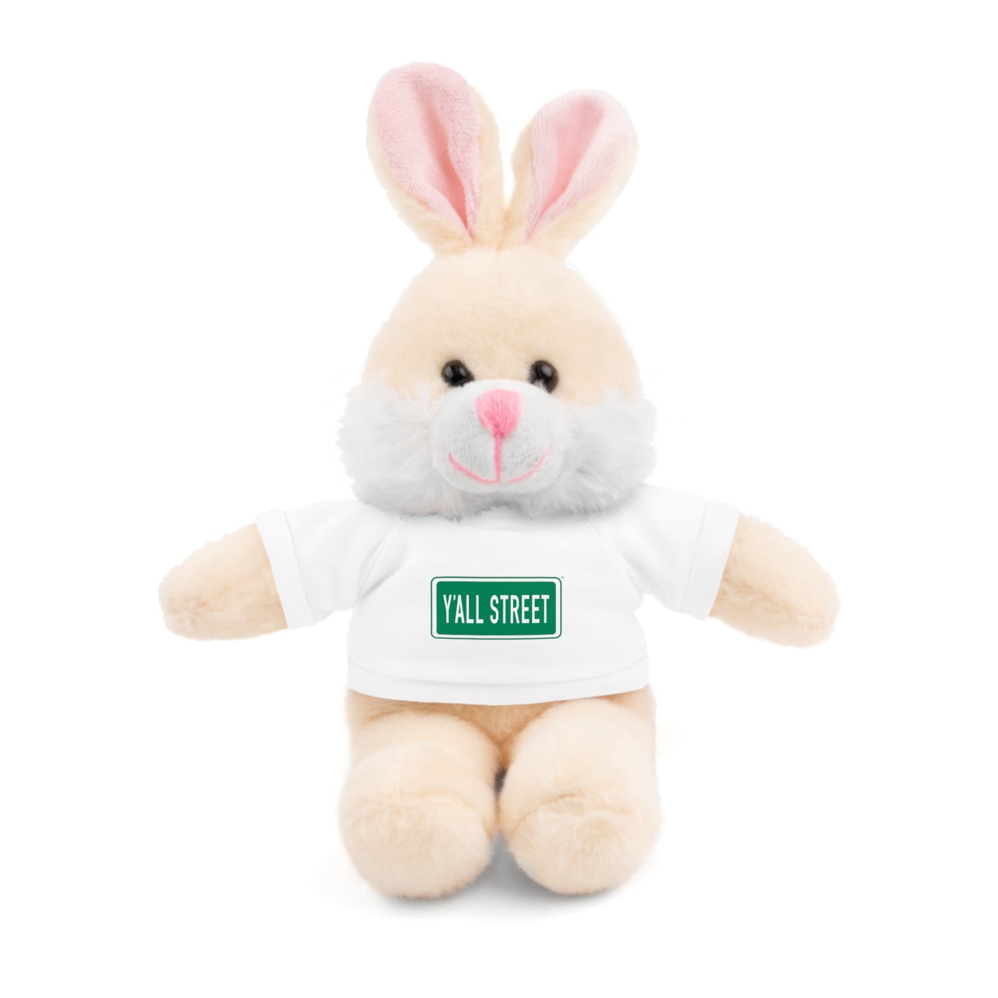 Teddy Bear — White Tee "Y'ALL STREET" Plush Stuffed Animal Gift