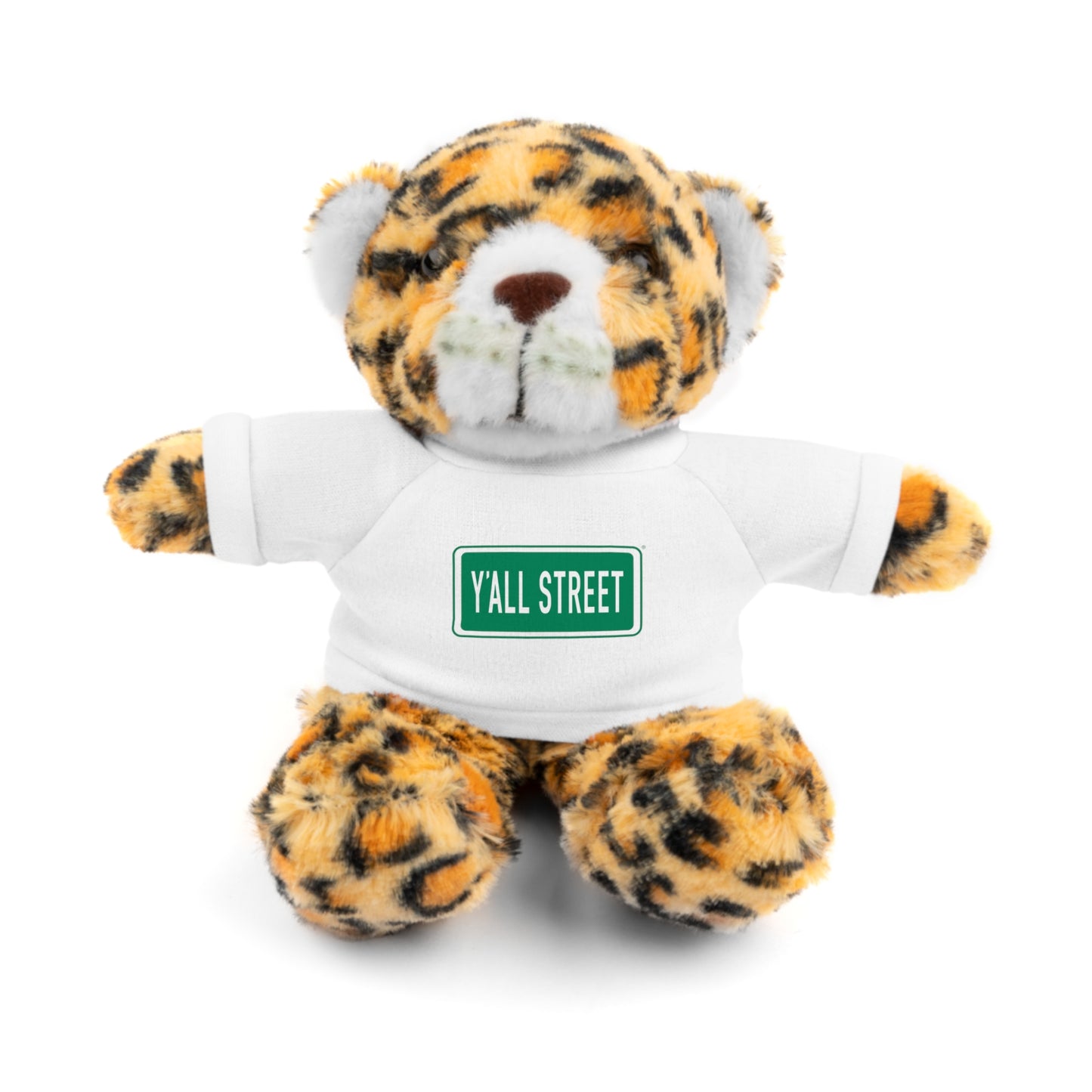 Teddy Bear — White Tee "Y'ALL STREET" Plush Stuffed Animal Gift