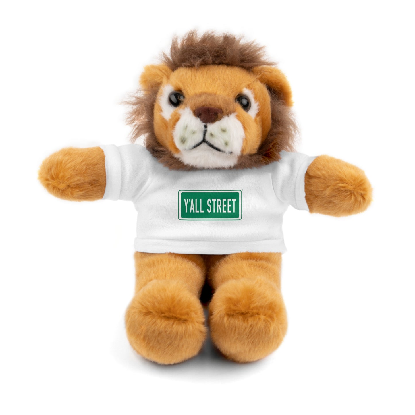 Teddy Bear — White Tee "Y'ALL STREET" Plush Stuffed Animal Gift