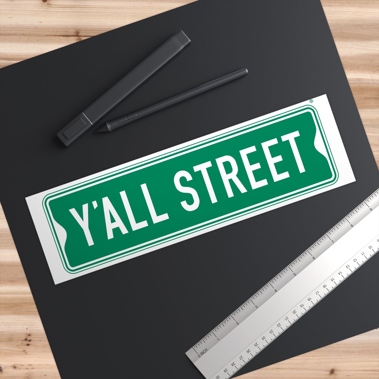Y'ALL STREET Green Street Sign Sticker — Southern Charm Bumper Sticker