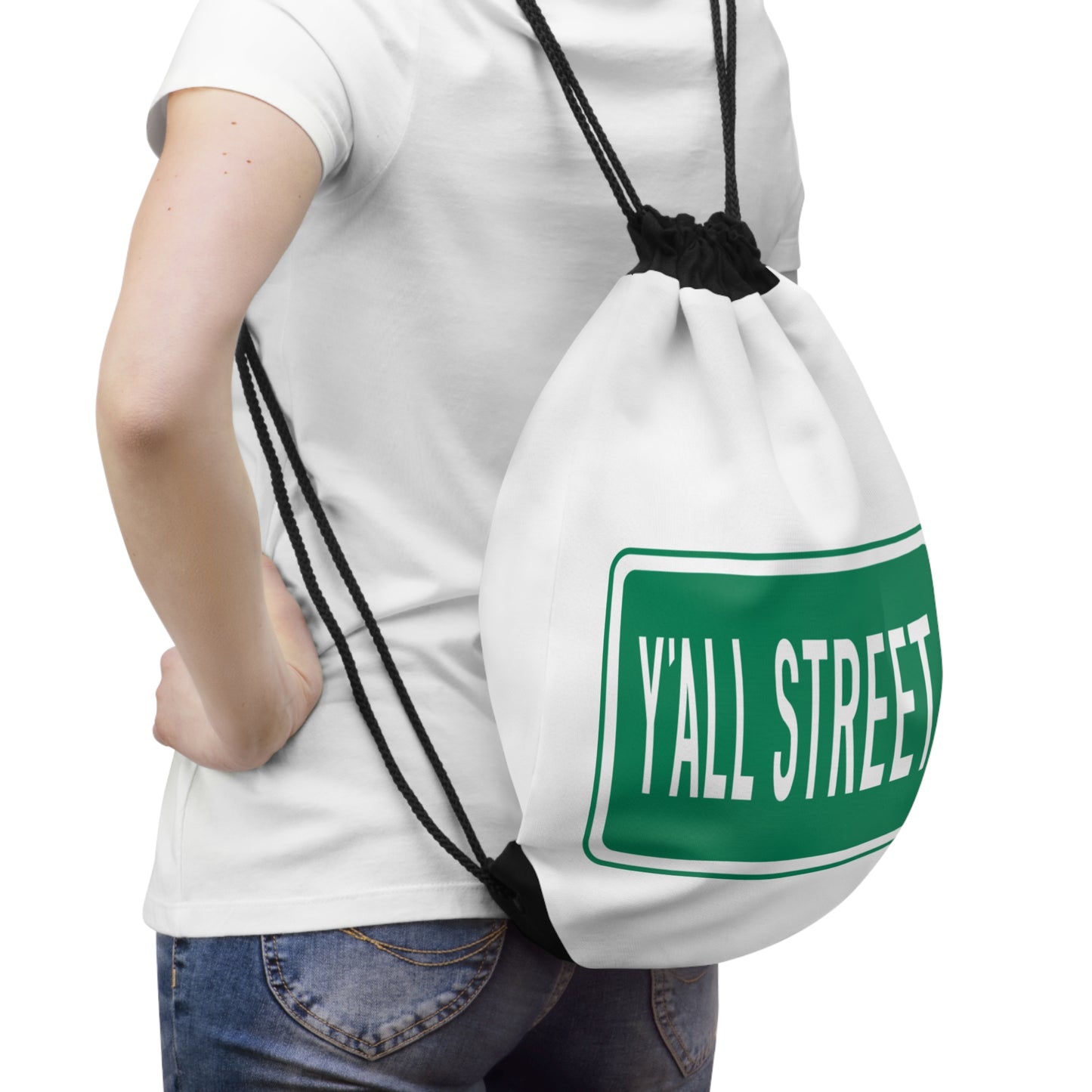 Y'All Street Drawstring Bag — Southern Street Sign Gym Sack