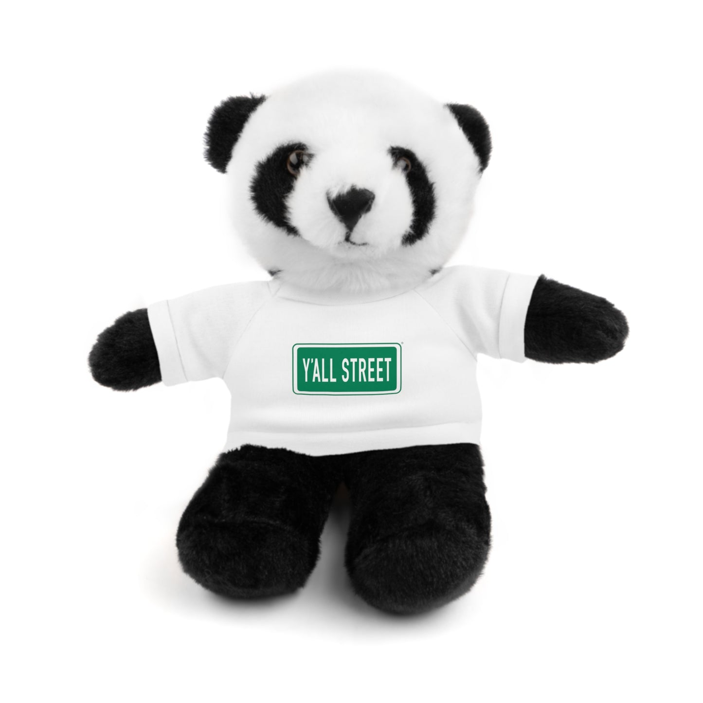 Teddy Bear — White Tee "Y'ALL STREET" Plush Stuffed Animal Gift