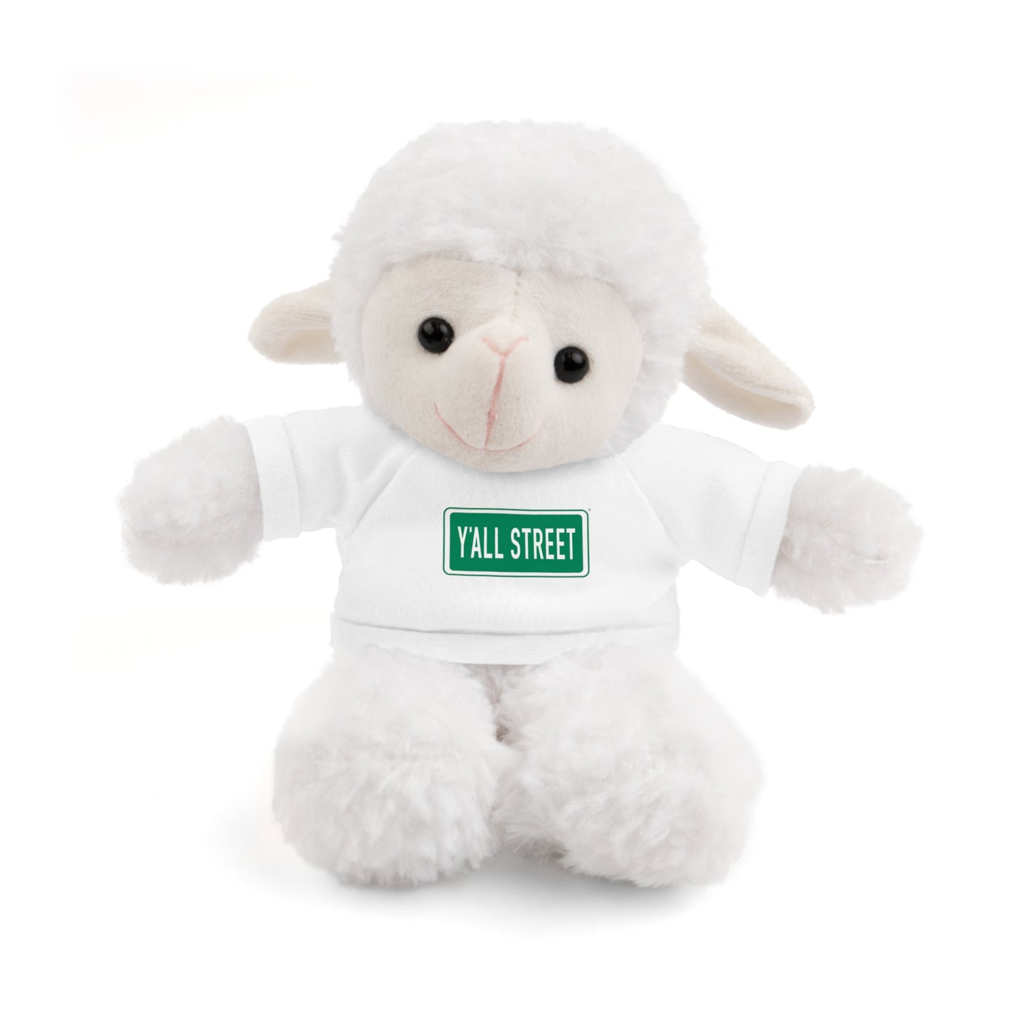 Teddy Bear — White Tee "Y'ALL STREET" Plush Stuffed Animal Gift