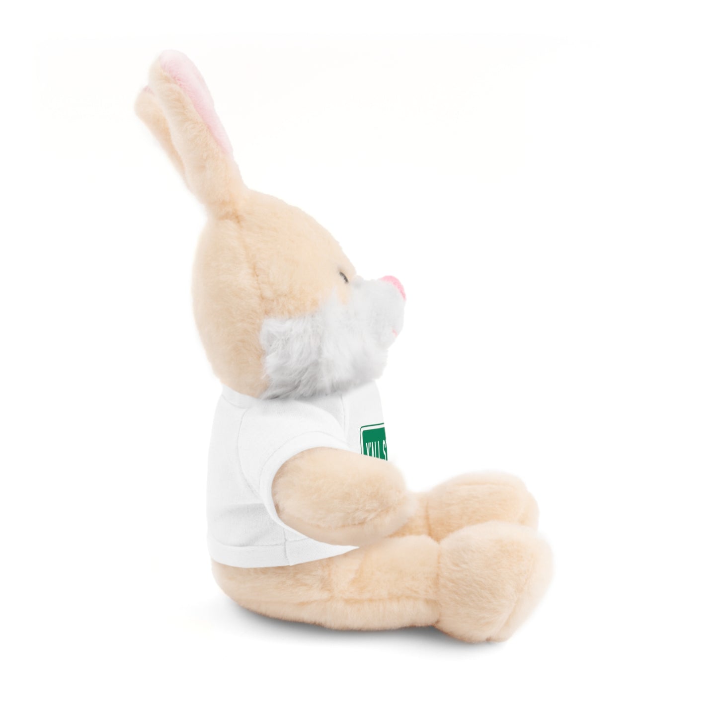 Teddy Bear — White Tee "Y'ALL STREET" Plush Stuffed Animal Gift