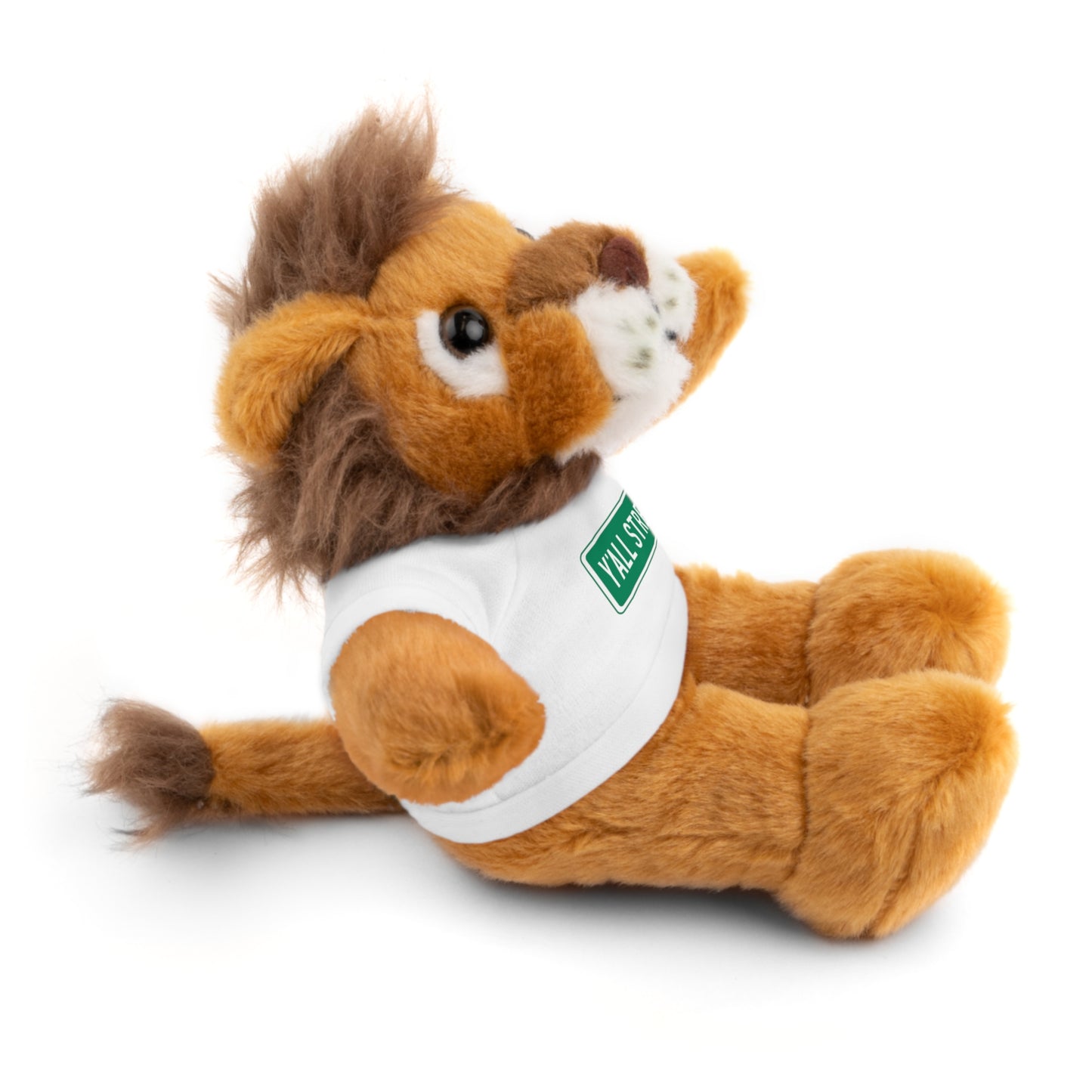 Teddy Bear — White Tee "Y'ALL STREET" Plush Stuffed Animal Gift